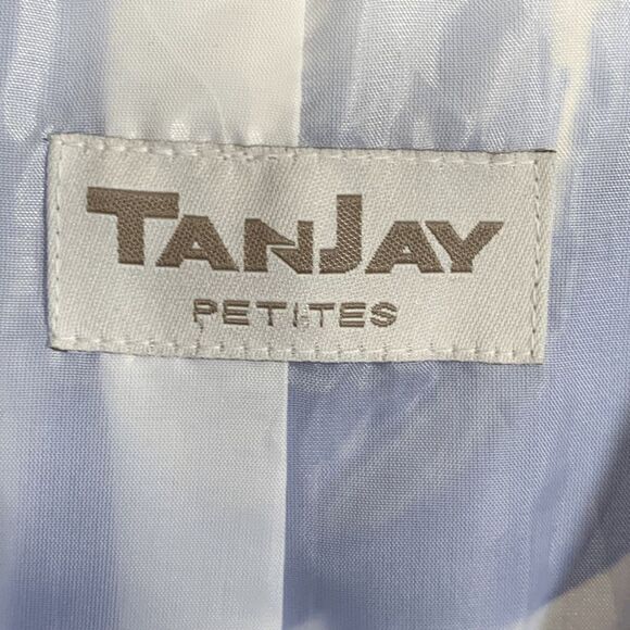 TanJay Womens Floral 3/4 Sleeve Open Front Cropped Jacket Blue White - Picture 7 of 10